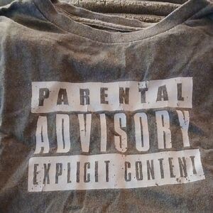 Gray Kids Shirt with Parental Advisory Print